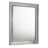 Cyl 36 x 41 Dresser Mirror w Scale Molding Trim | Metallic Gray Wood