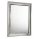 Cyl 36 x 41 Dresser Mirror w Scale Molding Trim | Metallic Gray Wood