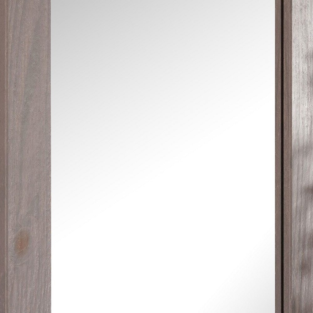 Stav 40’’ Wall Mirror | Rustic White Solid Wood Rectangular Frame BM340927