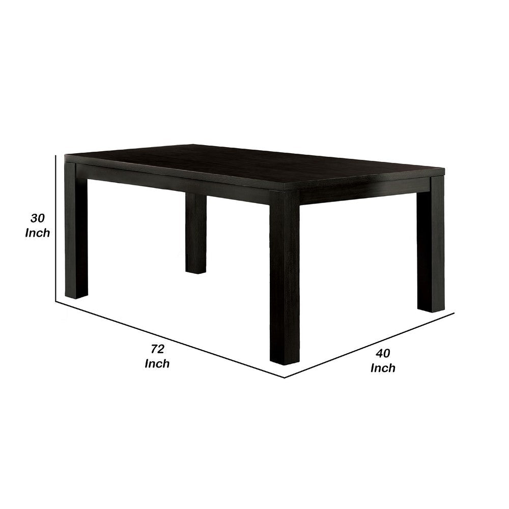 Renu Dining Table | 72’’ | Antique Black Rectangular Solid Wood Top BM340928