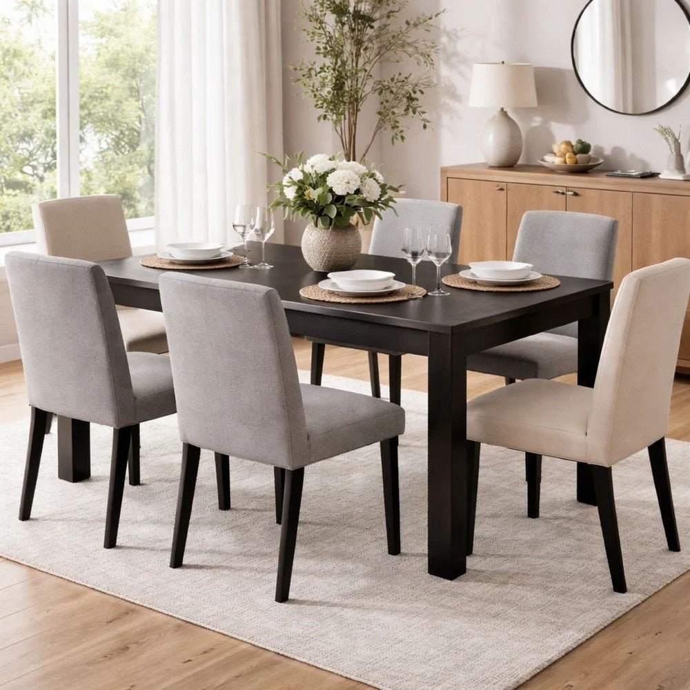 Renu Dining Table | 72" | Antique Black Rectangular Solid Wood Top