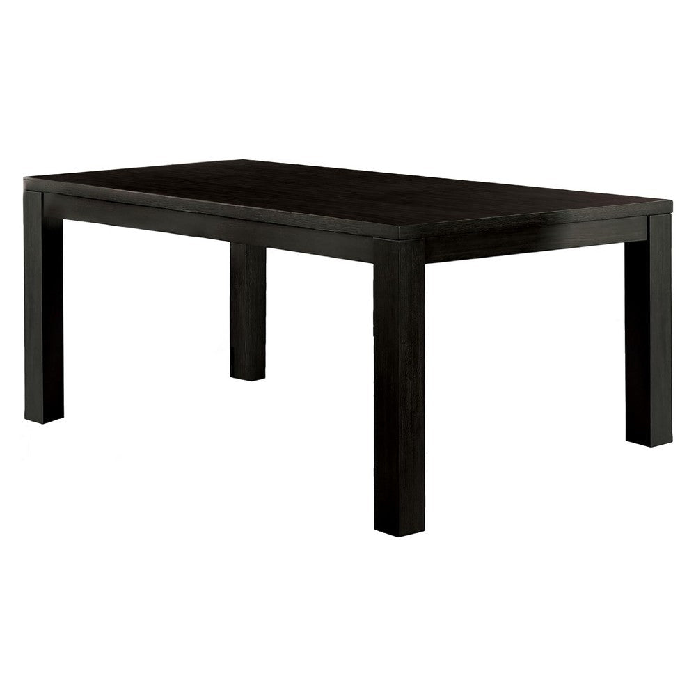 Renu Dining Table | 72" | Antique Black Rectangular Solid Wood Top