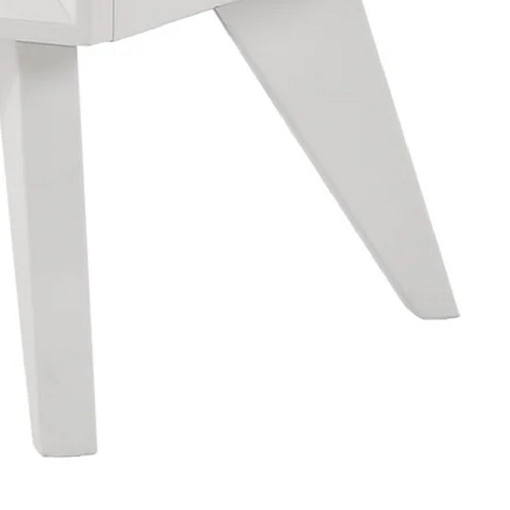 Tory Nightstand | 2 Drawers | White Solid Wood | Bronze Round Knobs BM340934