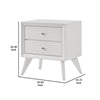 Tory Nightstand | 2 Drawers | White Solid Wood | Bronze Round Knobs BM340934