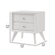 Tory Nightstand | 2 Drawers | White Solid Wood | Bronze Round Knobs BM340934