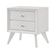 Tory Nightstand | 2 Drawers | White Solid Wood | Bronze Round Knobs BM340934