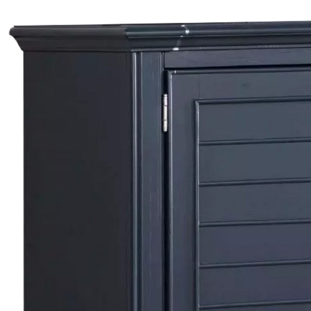 Zeny Bedroom Armoire | 48" | 5 Drawers w 1 Cabinet | Slate Blue Solid Wood