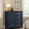 Zeny Bedroom Armoire | 48" | 5 Drawers w 1 Cabinet | Slate Blue Solid Wood