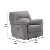 Josy Manual Glider Recliner Chair | Pillow Top Arms | Light Gray Faux Leather BM340939
