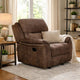 Heny Manual Glider Recliner Chair | Plush Dark Brown Pillow Top Arms
