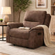 Heny Manual Glider Recliner Chair | Plush Dark Brown Pillow Top Arms