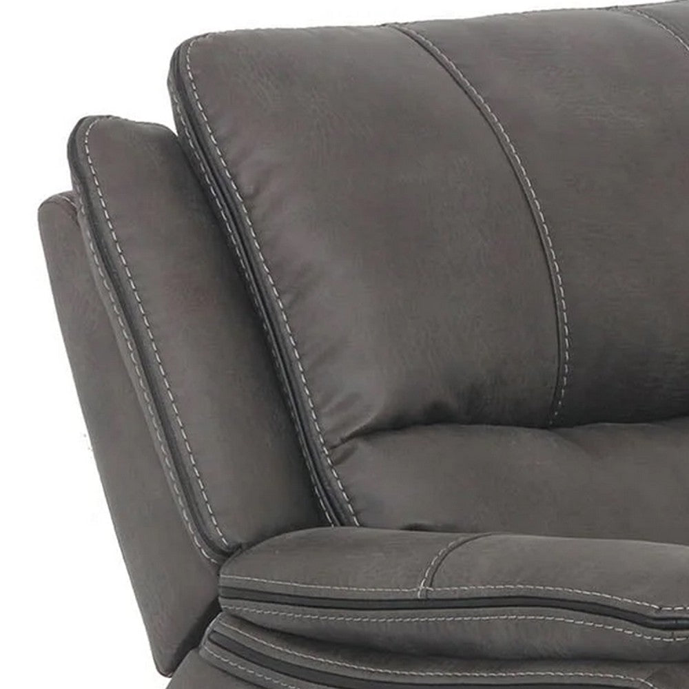 Heny Manual Glider Recliner Chair | Plush Dark Gray Pillow Top Arms BM340942