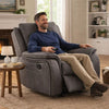 Heny Manual Glider Recliner Chair | Plush Dark Gray Pillow Top Arms
