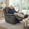 Heny Manual Glider Recliner Chair | Plush Dark Gray Pillow Top Arms