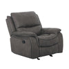 Heny Manual Glider Recliner Chair | Plush Dark Gray Pillow Top Arms