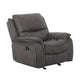 Heny Manual Glider Recliner Chair | Plush Dark Gray Pillow Top Arms
