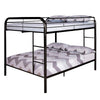 Raina Twin Over Twin Bunk Bed | Black Metal Frame | Attached Side Ladder