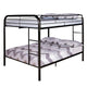 Raina Twin Over Twin Bunk Bed | Black Metal Frame | Attached Side Ladder
