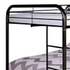 Raina Twin Over Twin Bunk Bed | Silver Metal Frame Attached Side Ladder BM340946