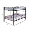 Raina Twin Over Twin Bunk Bed | Silver Metal Frame Attached Side Ladder BM340946