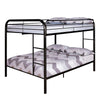Raina Twin Over Twin Bunk Bed | Silver Metal Frame Attached Side Ladder