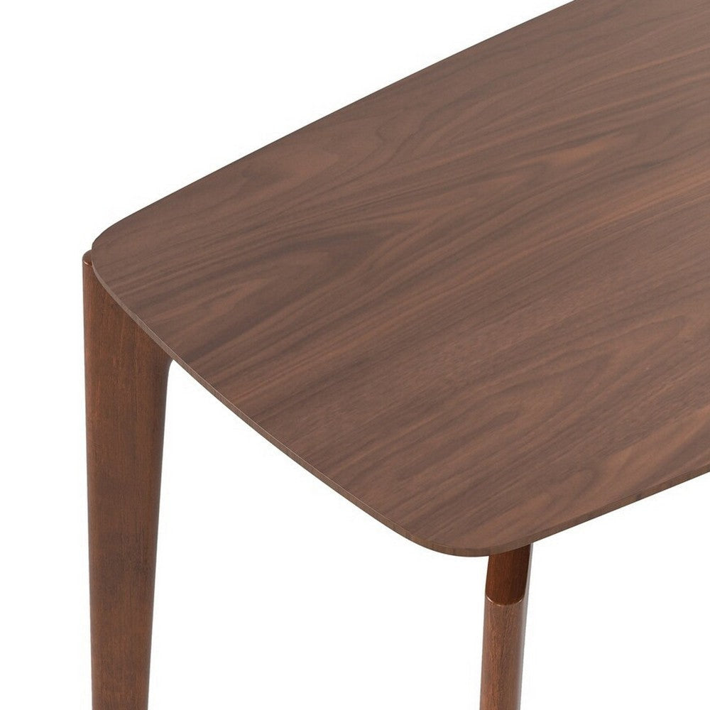 Ebik Counter Height Table | 59’’ Walnut Brown Solid Wood Top & Legs BM340948