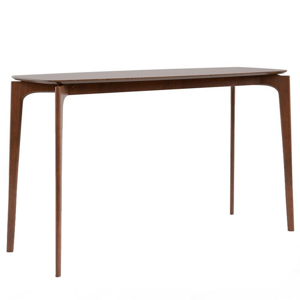 Ebik Counter Height Table | 59" Walnut Brown Solid Wood Top & Legs
