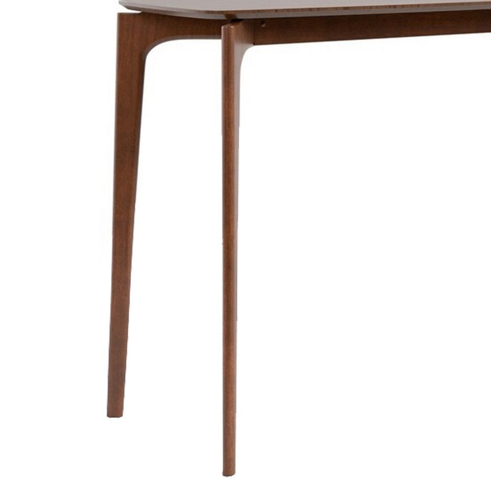 Ebik Counter Height Table | 59’’ Walnut Brown Solid Wood Top & Legs BM340948
