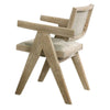 Gexy Dining Side Chair Set of 2 | Brown Oak Veneer | Gray Polyester Seat