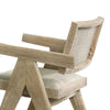 Gexy Dining Side Chair Set of 2 | Brown Oak Veneer | Gray Polyester Seat
