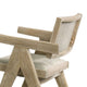 Gexy Dining Side Chair Set of 2 | Brown Oak Veneer | Gray Polyester Seat