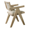 Gexy Dining Side Chair Set of 2 | Brown Oak Veneer | Gray Polyester Seat