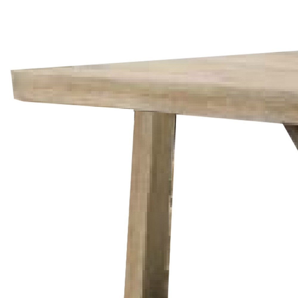 Gexy Dining Table | 84’’ | Brown Oak Veneer | Trestle Angled Base BM340951