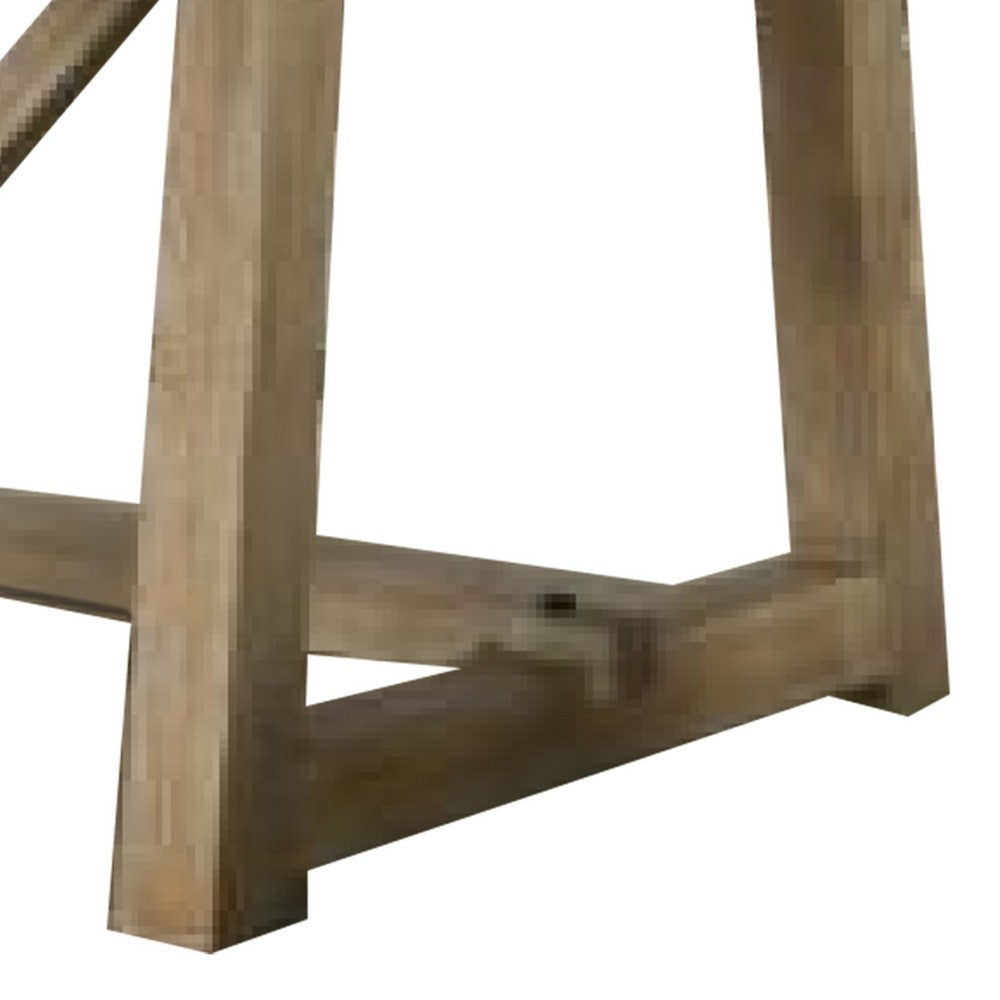 Gexy Dining Table | 84’’ | Brown Oak Veneer | Trestle Angled Base BM340951