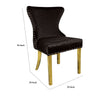Anova Dining Side Chair Set of 2 | Diamond Pattern Black Seat | Gold Leg