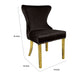 Anova Dining Side Chair Set of 2 | Diamond Pattern Black Seat | Gold Leg