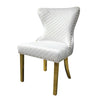 Anova Dining Side Chair Set of 2 | Diamond Pattern White Seat | Gold Leg