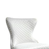 Anova Dining Side Chair Set of 2 | Diamond Pattern White Seat | Gold Leg