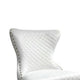 Anova Dining Side Chair Set of 2 | Diamond Pattern White Seat | Gold Leg