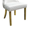 Anova Dining Side Chair Set of 2 | Diamond Pattern White Seat | Gold Leg