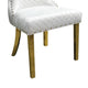 Anova Dining Side Chair Set of 2 | Diamond Pattern White Seat | Gold Leg