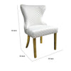 Anova Dining Side Chair Set of 2 | Diamond Pattern White Seat | Gold Leg