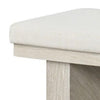 Hagy Dining Bench | 59" | Panel Rubberwood Base | White Fabric Padded Seat