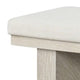 Hagy Dining Bench | 59" | Panel Rubberwood Base | White Fabric Padded Seat