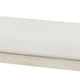 Hagy Dining Bench | 59" | Panel Rubberwood Base | White Fabric Padded Seat