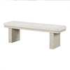 Hagy Dining Bench | 59" | Panel Rubberwood Base | White Fabric Padded Seat