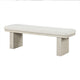 Hagy Dining Bench | 59" | Panel Rubberwood Base | White Fabric Padded Seat