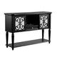 Hixe Dining Sideboard Server | 60" | 1 Drawer w 2 Cabinets & Open Wine Rack | Black