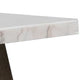 Asten Side End Table | 22" | Square White Marble Top | Walnut Brown