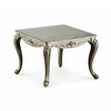 Miz Side End Table | 28" | Carved Cabriole Legs | Champagne Silver